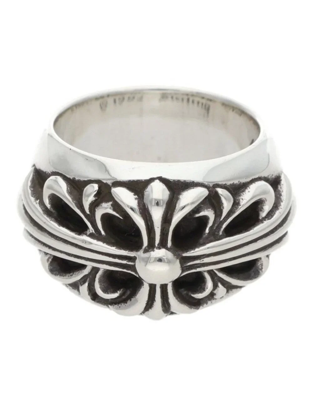 Chrome Hearts Flrl Floral Cross Silver Ring